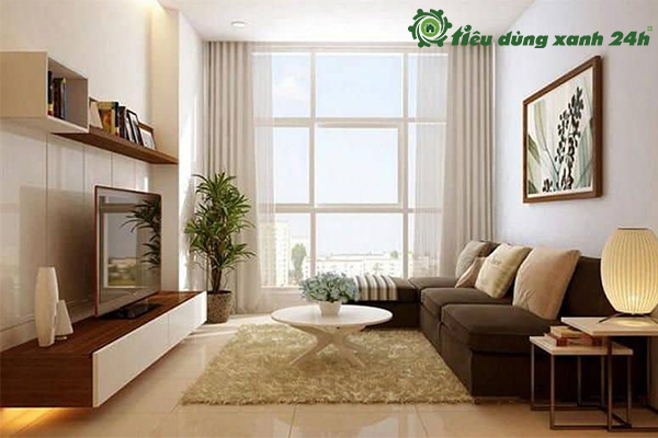 phong - Kích thước phổ biến cho thiết kế phòng khách chung cư Bo-tri-phong-khach-chung-cu-12m2