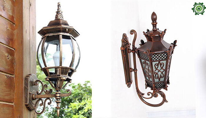 Mẫu đèn trang trí cột nhà cổ điển