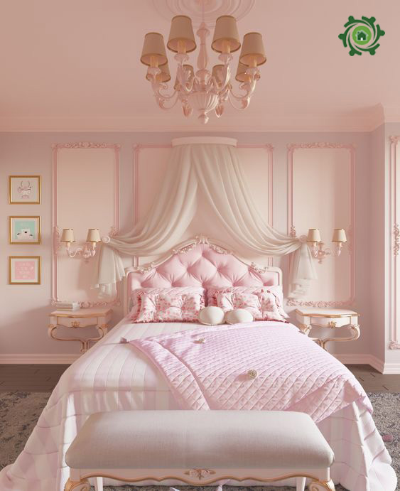 ảnh phòng ngủ màu hồng