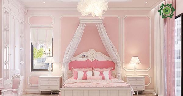 Phòng ngủ màu hồng vừa lạ vừa sang trọng
